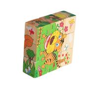 Puzzle cube 3D en bois - Jouet STEM - Jouet puzzle interactif - Pour maternelle, crèche, école, chambre d'enfant, salle de jeux, anniversaire, Noël