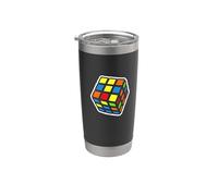 Puzzle Cube Cuber Cuber Poitrine Gauche Rétro Jeu Drôle Gobelet isotherme en acier inoxydable double paroi