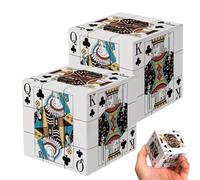 Puzzle Cube de Cartes à Jouer de Poker 3x3 - Cube de Vitesse imprimé UV, Casse-tête à Rotation Douce, Jouet Cube Magique ABS Durable pour Adultes, Puzzle Cadeau Anti-Stress (2pcs)