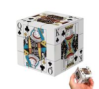 Puzzle Cube de Cartes à Jouer de Poker 3x3 - Cube de Vitesse imprimé UV, Casse-tête à Rotation Douce, Jouet Cube Magique ABS Durable pour Adultes, Puzzle Cadeau Anti-Stress (1pcs)