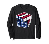 Puzzle Cube Drapeau américain - 3 x 3 Speed Cubing USA Retro Manche Longue