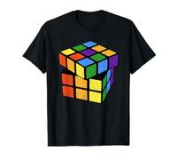 Puzzle Cube Drapeau Arc-en-Ciel 3x3 LGBT Cube Game Lover Cuber T-Shirt Graphique avec Valeur, Homme, Noir, XL