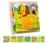 Puzzle cube en bois, puzzle 3D, 6 en 1, motif animal, à partir de 2 ans, 3D, à partir de 1, 2, 3, 4 ans, jouet éducatif, cadeau pour garçons et filles