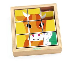 Puzzle cube pivotant en bois 9 pcs Animoroll