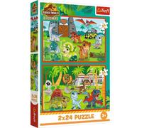 PUZZLE CUBES 2x24 Petit dinosaure. /JurassicWorld 34437