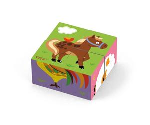 Puzzle cubes 4pcs (6 faces) viga 50835 - animaux de la ferme