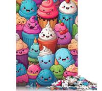 Puzzle Cupcakes, Puzzle de 500 pièces en Bois pour Adultes et Adolescents (18+), idéal comme Cadeau d'anniversaire. Dimensions : 52 x 38 cm.