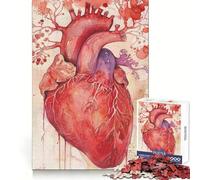 Puzzle Cœur Humain Aquarelle 1000 Pièces pour Adolescents Développement du Raisonnement Évasion Sérénité Découpe Précise Cadeau Attentionné (38x26cm)