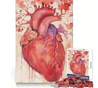Puzzle Cœur Humain Aquarelle 1000 Pièces pour Adultes Concentration, Capacité, Temps Bien Utilisé, Assemblage Parfait, Surprise de Noël (50x75cm)