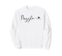 Puzzle cœur Mignon Typographie Manuscrite Cadeau Sweatshirt