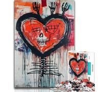 Puzzle Cœur Style Basquiat pour Adolescents, 1 000 pièces, défi d'intelligence cérébrale, Jouets addictifs pour la décoration de la Maison (50x75cm)