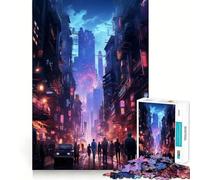 Puzzle Cyberpunk Nuit de 1000 pièces Exceptionnel pour Adolescents Jeu de mémoire et de Concentration Qualité Professionnelle Activité de Groupe relaxante en intérieur (50x75cm)