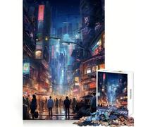 Puzzle Cyberpunk Nuit Exceptionnel 1000 Pièces pour Adolescents Stimulation Cognitive, Détente et Bien-être Idée Cadeau de Noël (50x75cm)