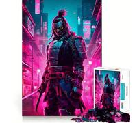 Puzzle Cyberpunk samouraï pour Adolescents 1000 pièces Décoration Murale apaisante et Amusante aux découpes nettes (38x26cm)