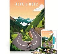 Puzzle Cycliste Alpe d'Huez 1000 pièces pour Adultes Jeu de réflexion et d'adresse Découpe de Haute précision Défi divertissant pour Les Loisirs (50x75cm)