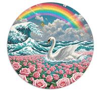 Puzzle Cygne 1000 Pièces en Carton pour Adultes Jeu De Détente Familial Puzzle Cygne Mer de Fleurs Idée Cadeau Home Decor 1000pcs (67.5x67.5cm)
