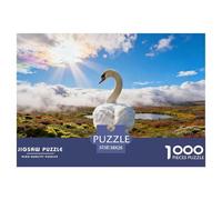 Puzzle Cygne 1000 Pièces pour Adultes Et Enfants, Plaisir Partagé en Famille, Jeu Éducatif, Puzzles Nuages Toundra, DéCoration, Cadeau Anniversaire 38x26cm/1000pcs