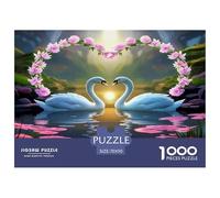 Puzzle Cygne 1000 Pieces pour Adultes,Lumière du Matin rêveuse Un Jeu De Dexérité Très Difficile Puzzle Éducatif Et Stimulant l'art De La Décoration Moderne 70x50cm/1000pcs