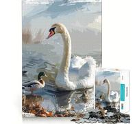 Puzzle Cygne à Peindre sur Le thème de la Nature pour Adolescents, 1000 pièces, Jouet intellectuel, détente et Calme, découpe de qualité, Cadeau saisonnier (38x52cm)