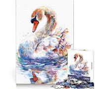 Puzzle Cygne Aquarelle pour Adultes, 1000 pièces, Divertissement intellectuel et paisible, découpe Nette, Cadeau Unique (50x75cm)