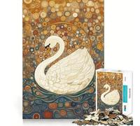 Puzzle Cygne Blanc sous Un Ciel étoilé,1000 pièces,Jeu cognitif Amusant,découpe de Haute précision,Cadeau Unique pour soulager Le Stress (50x75cm)