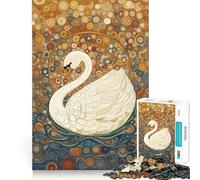 Puzzle Cygne Blanc sous Un Ciel étoilé 1000 pièces Jeu de Concentration mentale Découpe de précision Bords Lisses Jeu de Construction de Liens significatifs (38x52cm)