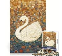 Puzzle Cygne Blanc sous Un Ciel étoilé pour Adolescents, 1000 pièces, pour stimuler l'esprit, se détendre et se Relaxer Assemblage précis (50x75cm)