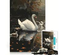 Puzzle Cygne et Nature pour Adultes, 1000 pièces, pour stimuler la mémoire, Passer Un Moment agréable, à Assembler Selon Le Motif de la liste de souhaits du Père Noël 38x52cm