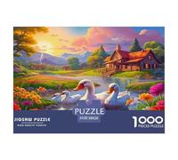 Puzzle Cygne Qui Compte 1000 Pièces pour Adultes,Chalet Pastoral Un Jeu De Dexérité Très Difficile Puzzle D'intelligence 38x26cm/1000pcs