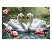 Puzzle Cygnes du lac Lotus pour Adultes,1500 pièces,87x57 cm Bricolage Artistique Puzzles, Jeu éducatif Challenge Toy Puzzle pour Décoration de la Maison