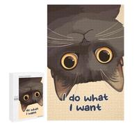 Puzzle D’Art Détaillé Upside-Down Cat with Attitude pour Adultes, 1000 PCS, comme Pause Créative pour Les Amateurs Patients, À La Maison
