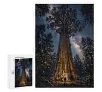 Puzzle D’Art Giant Sequoia Night Sky - Nature Poster, Mystical Tree Wall Decor, Dark Fantasy, 300 PCS, pour Adultes Passionnés, comme Pause Créative pour Les Amateurs Patients, À La Maison