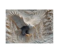 Puzzle d' sculpté 1000 pièces - Puzzle d'animaux | Puzzle d' à tête Blanche, pour Amoureux de la Nature et de la Faune, Union familiale, activité Sociale, décoration