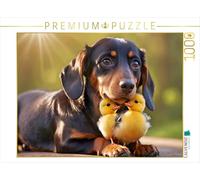 Puzzle · Dackel mit Kleine Küken | Tierische Freundschaft · 1000 pièces · Format assemblé 64 × 48 cm · CALVENDO Puzzle