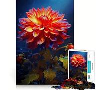 Puzzle Dahlia Mystique et Fantaisie 1000 Pièces Cadeau pour Adultes Jeu de Réflexion Jeu de Partage Découpe Soigneuse Surprise d'anniversaire (38x52cm)
