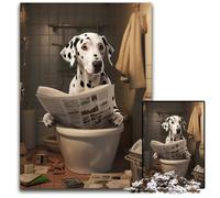 Puzzle Dalmatien lisant Un Journal 1000 pièces pour Adultes Puzzles pour Adultes Idéal DIY Décoration et Casse-tête Cadeau 50x75cm/19,68x29,52 Pouces