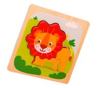 Puzzle d'animaux en bois - Puzzle animal en bois pour tout-petits, puzzle à emboîter animaux, jouets en bois, puzzle à couches, jouet éducatif, bois de tilleul, 15 x 15 cm, multicolore