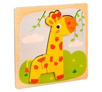 Puzzle d'animaux pour,Puzzle d'animaux - Casse-tête,Puzzle en Bois coloré pour, cerf, Canard, Grenouille, Singe, Poisson, Lion, Jouets d'apprentissage