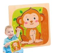 Puzzle d'animaux, puzzle d'animaux en bois pour enfants, cerf, canard, grenouille, singe, lion, puzzle d'animaux mignons,