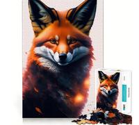 Puzzle d'animaux Renard Roux pour Adultes,1000 pièces,Jeu Stimulant l'esprit,Format Uniforme,pièces précises,idéal pour Les Voyages (50x75cm)