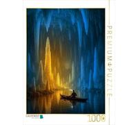 Puzzle · dans Le cône de lumière - Stalactites dans Une Grotte | 1000 pièces · Format assemblé 64 × 48 cm · CALVENDO Puzzle