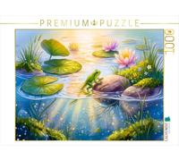 Puzzle · dans l'étang limpide du Printemps, Le têtard se transforme Peu à | peu en jeune grenouille · Le petit têtard développe des pattes… · 1000 pièces · Format assemblé 64 × 48 cm · CALVENDO Puzzle
