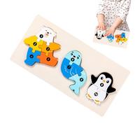 Puzzle d'appariement en forme d'animal, Puzzle en forme d'animal pour enfants, Puzzle de construction d'animaux en bois de chaîne alimentaire, Construire des blocs de modèles de ponts de communicaz