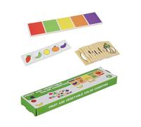Puzzle d'apprentissage des Fruits et légumes | Jeu de Puzzle en Bois coloré | Puzzles éducatifs pour à partir de 3 Ans, garçons et Filles