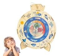 Puzzle d'apprentissage météorologique - Jouets éducatifs en Bois, Tableau de Puzzle Montesori pour d'âge préscolaire | Stimuler la motricité Fine et Le développement Sens