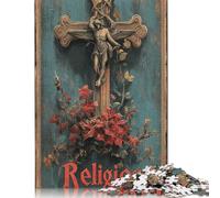 Puzzle d'art chrétien de Jésus, 1000 pièces, puzzle en papier, pour adultes et familles, 1000 pièces (38 x 26 cm)