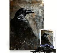 Puzzle d'art Contemporain Le Corbeau pour Adolescents, 1000 pièces, améliore la mémoire, Loisirs à Domicile, Bords précis, Cadeau Exquis 50x75cm