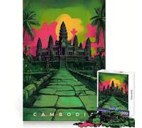 Puzzle d'art de Propagande cambodgienne 1000 pièces Pensée Claire,détente et Calme Bords précis Cadeau de Noël Chic (50x75cm)
