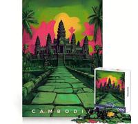 Puzzle d'art de Propagande cambodgienne pour Adolescents,1000 pièces,pour développer la réflexion et se détendre,Bords précis,Cadeau Unique (38x26cm)