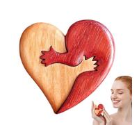 Puzzle d'art en bois en forme de cœur - Décoration en bois fabriquée à la main, mini sculpture, pièces d'amour emboîtables | Main romantique tenant la main d'un couple pour la maison, la table, le